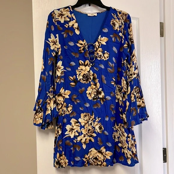 entro blue floral dress The April Entro Dress Medium main image 0